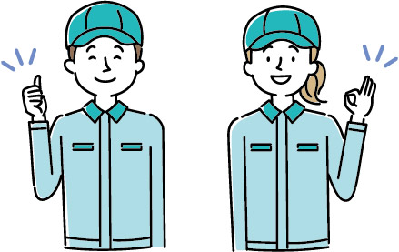 男女清掃員スタッフのイラスト