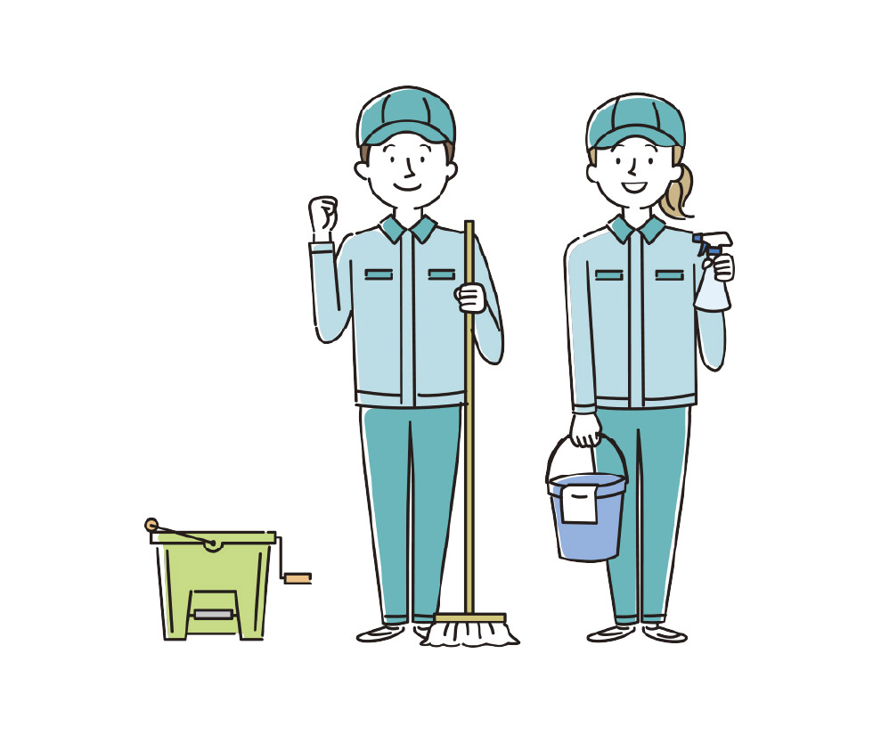男女清掃員スタッフのイラスト