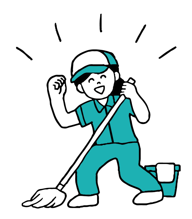 点検をする男性のイラスト