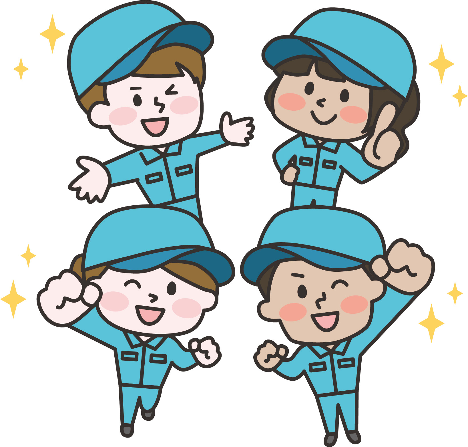 点検をする男性のイラスト