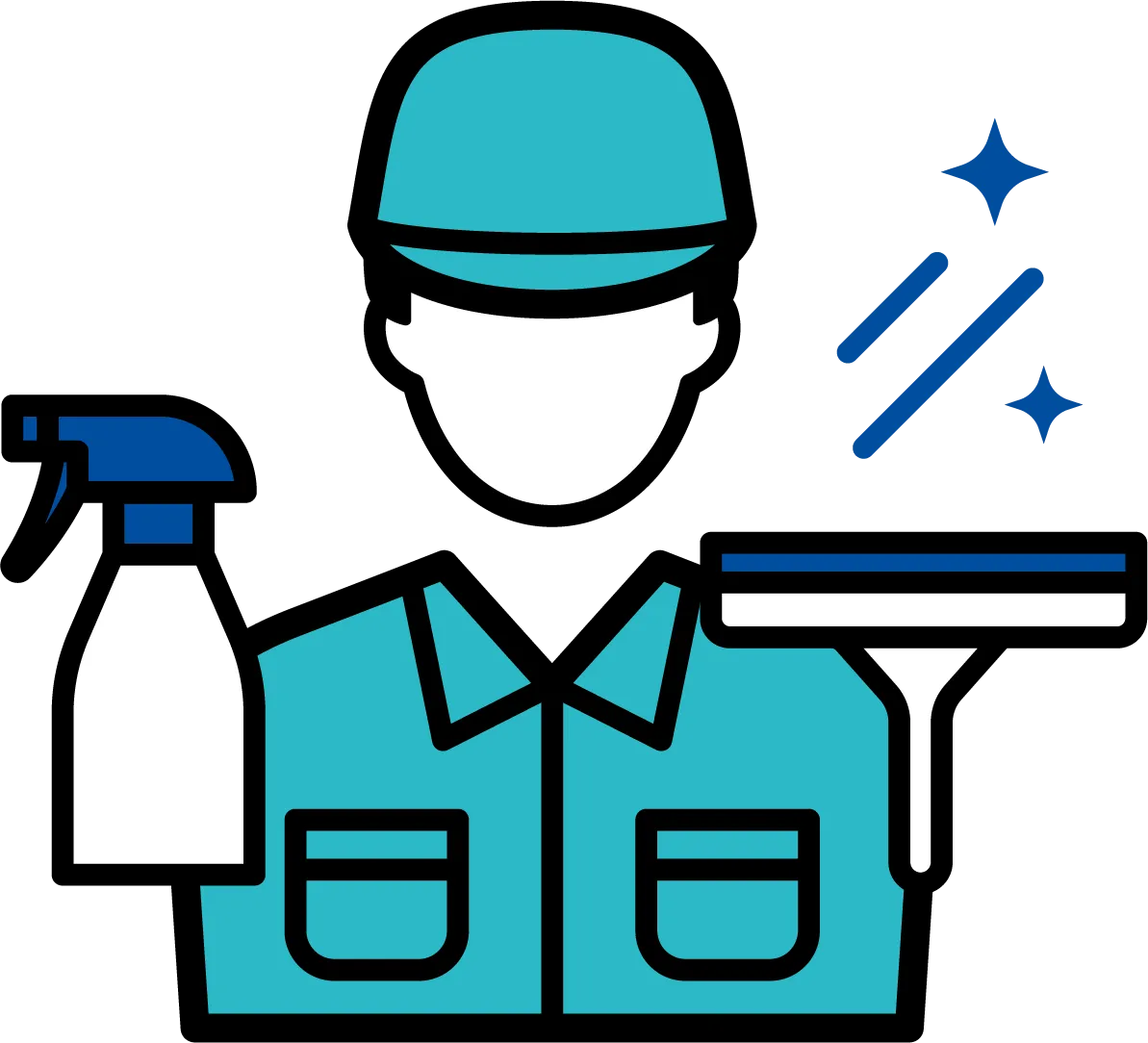 データ連携と清掃業者のイメージ